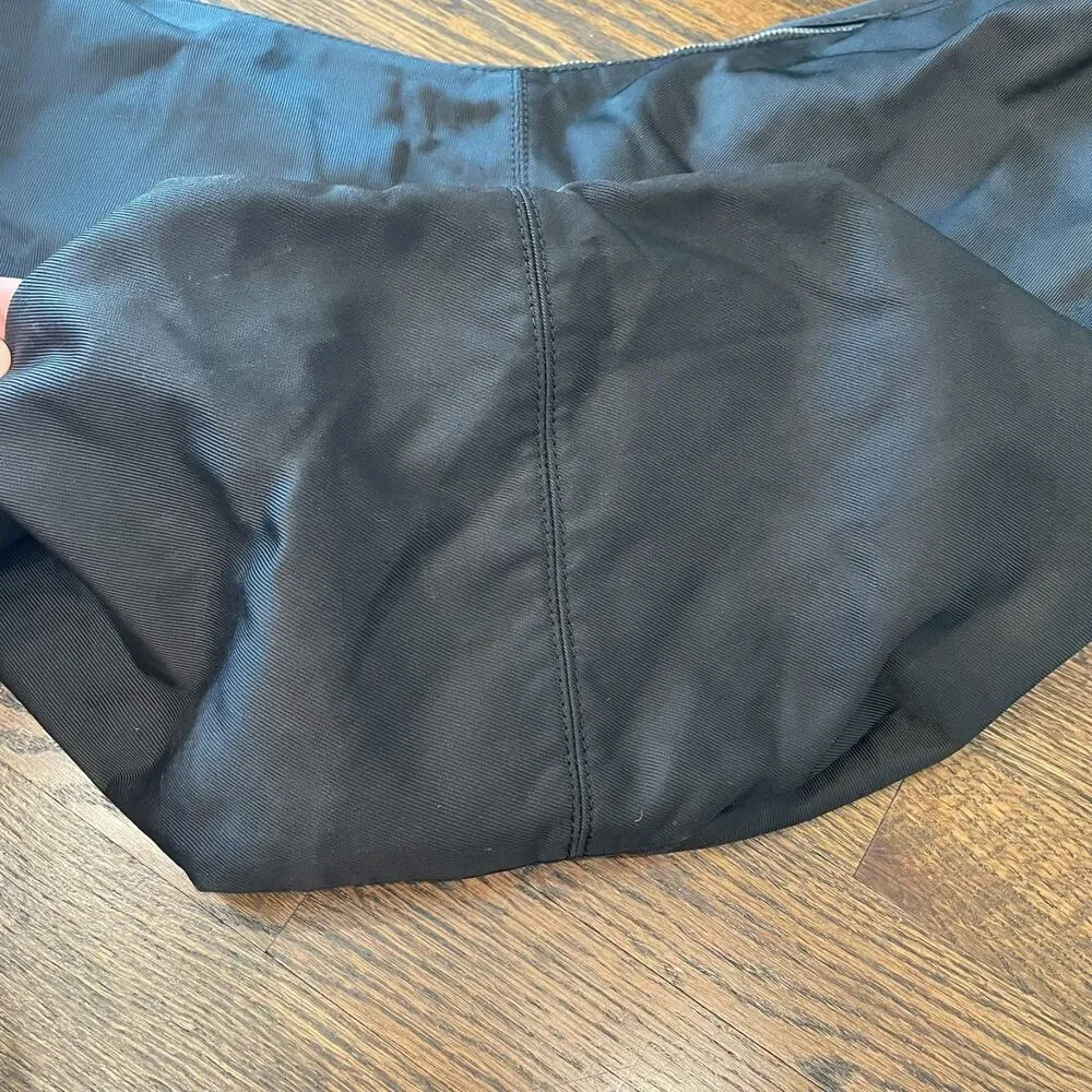 LULULEMON ATHLETICA Large Crescent Half Moon Black Nylon Hobo Sling Diaper Bag